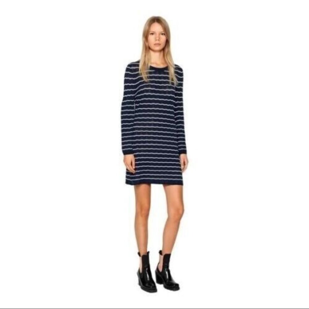 Baum Uno Pferdgarten Chrisanna  Striped Long Sleeve  Mini Sweater Dress Size M